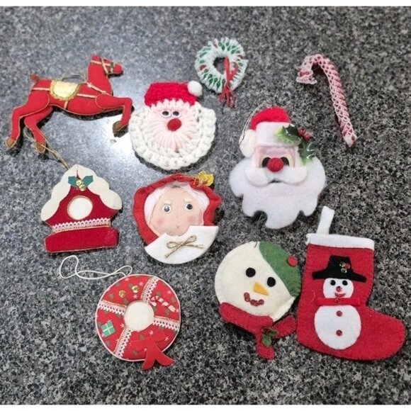 Handmade Other - Lot Of (10) Handmade Christmas Tree Holiday Ornaments Handmade Mr. & Mrs. Claus